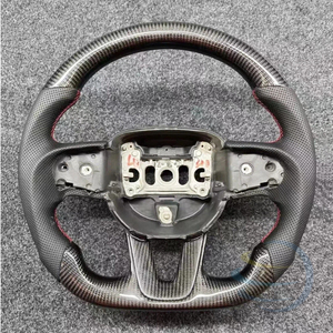 Volant en cuir perforé avec LED en fibre de carbone pour Dodge Challenger Charger SRT Hellcat Ram Scat Pack RT <span class=keywords><strong>Durango</strong></span> 2013-2023 - Product Image 4