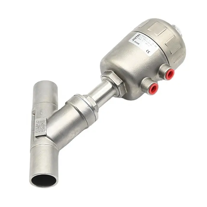 JTAIV 2 Way Air Control Valves Stainless Steel 304 Welding Pneumatic Angle Seat Valves DN15-DN80