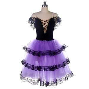 Abito da ballo per bambine, stile a spalline, costume da spettacolo professionale per ragazze, Don Chisciotte, Spagna, competizione, rosso, seta/cotone - Product Image 5