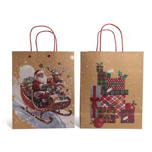 SAC EN PAPIER POUR DÉCORATIONS DE NOËL 26X13.5CM H 32.5CM ASSORTI - Product Image 1