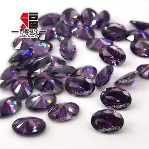 Gioielli Baifu prezzo all'ingrosso pietre CZ taglio brillante ovale ametista zircone - Product Image 2