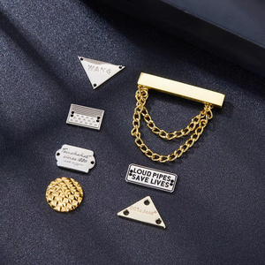 Custom Gold Plated Metal Zip Slider Tags Rectangle Alloy <strong>Zipper</strong> Puller Letters Logos for Women's Leather <strong>Coat</strong> Bag <strong>Zipper</strong> - Product Image 6