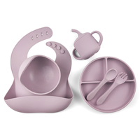 Ensemble bol et cuillère en Silicone de qualité alimentaire micro-ondable pour bébé, tasse à boire avec paille ensemble d'alimentation pour tout-petits