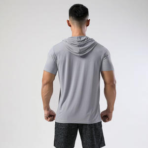 T-shirt à capuche personnalisé pour homme, séchage rapide, respirant, pour la randonnée, la gym, la course et l'entraînement sportif estival - Product Image 2