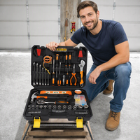 Ensemble d'outils à main en acier au carbone à usage général, 25 pièces, avec étui rigide, fourniture directe d'usine OEM, kit d'outils de haute qualité pour projets de bricolage