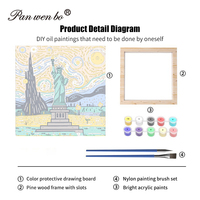 Panwenbo - Kit de Pintura por Números para Adultos, Pintura Decorativa Acrílica Hecha a Mano, Paisajes Famosos del Mundo