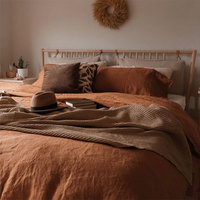 Parure de lit en lin de style tabac français, 100% pur naturel, pour couchage nu, vente en gros