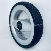 Roue arrière de poussette pour bébé de 7 pouces, pneu en mousse PU, plastique, capacité de charge de 20-25 kg et dureté du pneu de 75-80A pour poussette de bébé