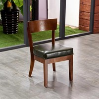 Chaises de salle à manger en bois massif très vendues, avec coussin en cuir PU, siège confortable, chaise en bois pour restaurant, café