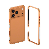 Coque de téléphone en métal avec protection d'objectif d'appareil photo, pare-chocs, étui de téléphone portable anti-chute, coques de téléphone portable tendance pour iPhone