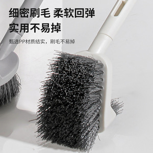 Brosse de toilette double face à poils en nylon, manche en plastique, fixation murale pour le nettoyage de la salle de bain - Product Image 3