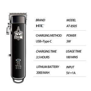 เครื่องตัด<span class=keywords><strong>ผม</strong></span> HTC CT-8085 ระดับมืออาชีพ ใบมีดเซรามิกเคลื่อนที่ ใช้ในร้านเสริมสวย - Product Image 4