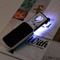 Loupe de poche à lumière LED - 30X 60X et 90X Multi-puissance Petite loupe portable avec lumière noire UV