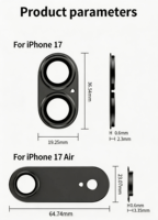 Protection d'objectif d'appareil photo en verre trempé 9H pour iPhone 18 17, anti-rayures, anti-chute, film transparent HD