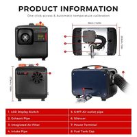 Chauffage au diesel pour camping-car, camion, bateau, voiture, diesel 12v24v220v, thermostat autonome, ABS, chauffage de stationnement interne