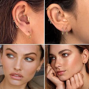 Ensemble de bagues de nez en acier inoxydable 16G, bijoux de piercing à cerceau ouvert incrustés de zircon pour femmes, cadeau, accessoire de mode - Product Image 4