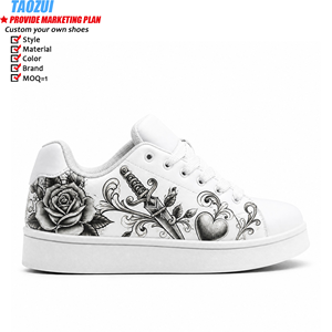 Zapatillas <span class=keywords><strong>de</strong></span> Diseño para Hombre, con Logotipo Personalizado, Bordado <span class=keywords><strong>de</strong></span> Rosa Gótica, Modernas, Transpirables y Cómodas, al por Mayor - Product Image 2