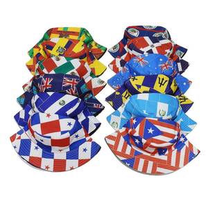 Chapeau de pêcheur MS Summer Bucket Sports Leisure Daily Life imprimé drapeau national, 100% polyester, protection solaire, coupe-vent - Product Image 3
