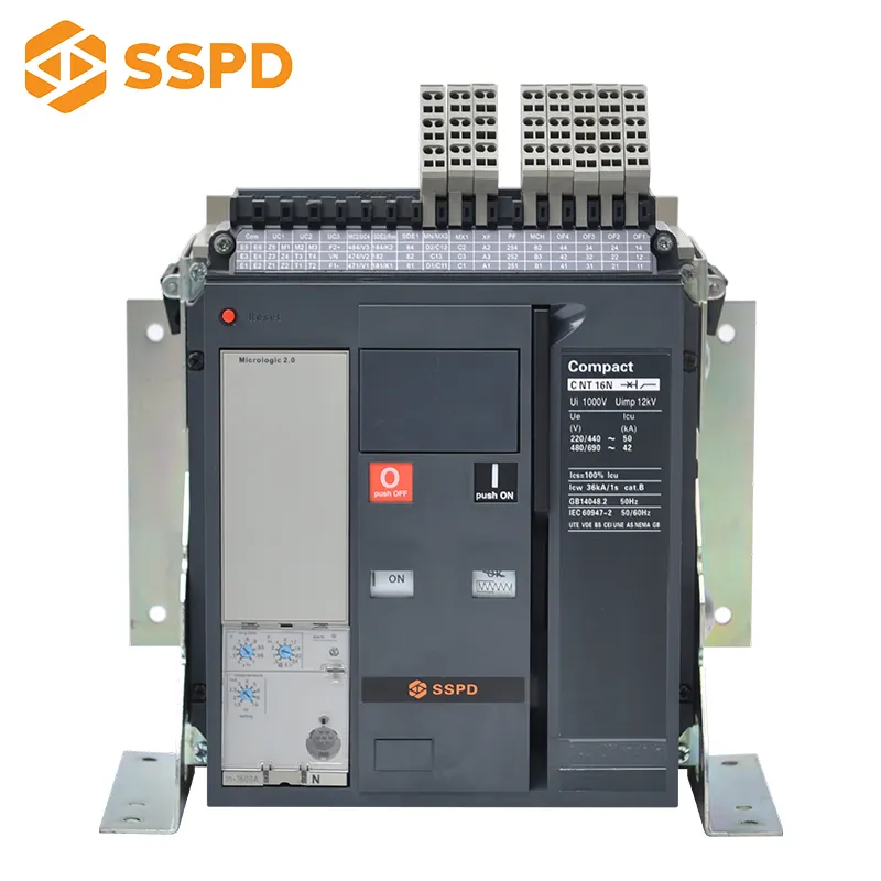 SSPD marka yüksek kalite CNT havalı devre kesici nt16h1 of ACB 1600A 3P sabit tip