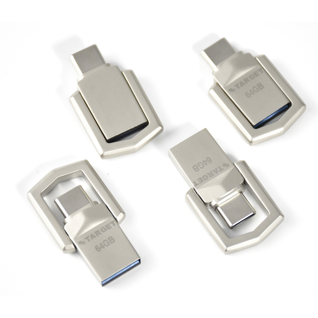 Customizable Mini Rotating OTG USB Flash Drive 64GB 32GB 128GB Mobile Phone Pen Metal Stick with 3.0 Interface