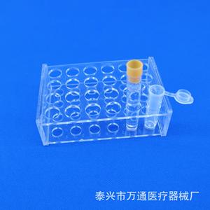 Soporte de acrílico para tubos de ensayo Wantong Medical, 24 pozos, apertura de 14 mm, para tubos de 5 ml, uso en laboratorio - Product Image 3