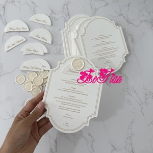 Cartes <span class=keywords><strong>de</strong></span> <span class=keywords><strong>menu</strong></span> <span class=keywords><strong>de</strong></span> <span class=keywords><strong>mariage</strong></span> élégantes et personnalisées avec nom d'invité, sceaux <span class=keywords><strong>de</strong></span> cire exquis et impression simple face et couleur - Product Image 2
