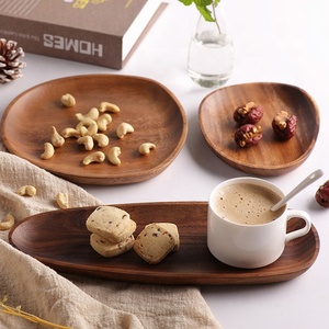 Juego de Bandejas de Madera de Acacia para Alimentos con Logo Personalizado Plato para Servir Bandeja para Taza de Té Café o Decoración con Velas - Product Image 6