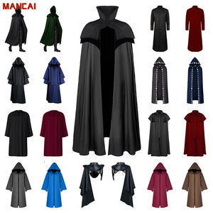 Capa Medieval Steampunk de Invierno, Capa Maxi Vikinga de Mago <span class=keywords><strong>Vampiro</strong></span>, Capa Gótica de Halloween con Capucha, Chaqueta Larga Gótica, Uniforme de Sacerdote - Product Image 1