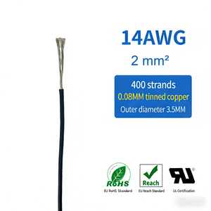 <span class=keywords><strong>Fil</strong></span> de silicone UL3512 14AWG 2mm² en cuivre étamé flexible 600V 200°C pour imprimante 3D, connecteur d'alimentation pour batterie Lipo RC, calibre 14 - Product Image 2