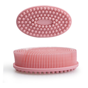 Custom Bathroom Gentle Exfoliating Bath Soft Silicone Bristle Body Brush Hygienic Shower Cleaning Wash Skin Massage Scrubber Pad - Product Image 3
