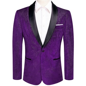 Estampage à chaud col châle un bouton brillant <span class=keywords><strong>veste</strong></span> décontracté hommes violet paillettes <span class=keywords><strong>smoking</strong></span> Blazer Disco bal fête mariage dîner - Product Image 2