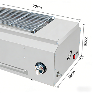 Parrilla de Barbacoa Eléctrica Comercial Multifuncional de Sobremesa, Parrilla de Barbacoa de Gas de Acero Inoxidable con Piedra Volcánica - Product Image 2