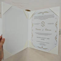 Porte-certificat de mariage A4 Nikah, texture de papier premium, couverture rigide noire, cadeau de mariage islamique, invitations de mariage musulmanes