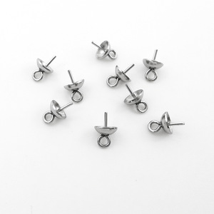 Stainless Steel Half <b>Moon</b> Pendant Holders For <b>Earring</b> Making 10Pcs Smooth Finish Jewelry Findings Components - Product Image 1