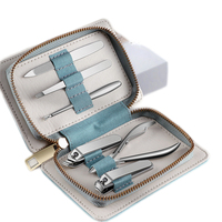 WELLFLYER Ensemble de manucure en acier inoxydable MS-896 de qualité supérieure, 6 pièces, cadeau durable, coupe-ongles, pince à cuticules, kit de soins de beauté