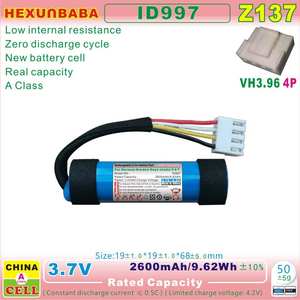 แบตเตอรี่ Li-ion 18650 mAh 3.7V 2600mAh ID997สำหรับ Z137 Kardon <span class=keywords><strong>Onyx</strong></span> <span class=keywords><strong>Studio</strong></span> 5 6 <span class=keywords><strong>7</strong></span> - Product Image 3