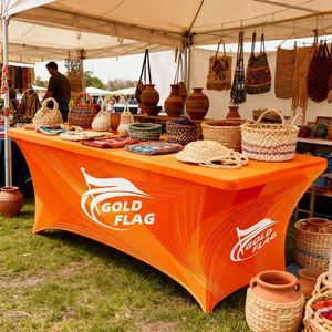 6' Traditional <b>Portable</b> <b>Table</b> Cover Digital Printing Customizable for Parties Logo High Quality Thick Fabric Vibrant Colors Bulk - Product Image 2