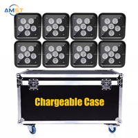 Projecteurs LED sans fil sur batterie 6x18W RGBWAUV 6-en-1, avec contrôle DMX512 et sonore, pour éclairage de scène de mariage et événements