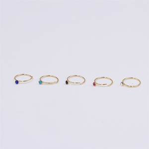 20PCS 2mm Round Crystal Gold Color Nose <span class=keywords><strong>Ring</strong></span> para Mulheres Homens Plain 10 MM Soft Bendable Nose Piercings Hoop Boxed Jewelry 22G - Product Image 2