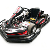 Go Kart de Carreras para Adultos con Motor de Gasolina y Tracción por Cadena, con Alerón Trasero, 45 km/h, para Entretenimiento en Pistas al Aire Libre
