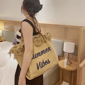 <span class=keywords><strong>Bolso</strong></span> Tote de Gran Capacidad para <span class=keywords><strong>Mujer</strong></span>, para la Playa, Uso Diario, con Correa para el Hombro, Forro de Poliéster, Abierto, para Todas las Temporadas, con Letra Bordada - Product Image 5