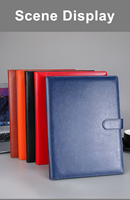 Carnet portable en cuir personnalisé A5 LX1109 avec logo imprimé en sérigraphie, design minimaliste, cadeaux promotionnels d'entreprise, boîte cadeau