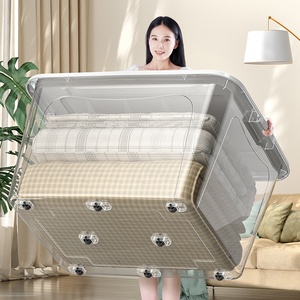 Transparente Extra-Große Tragbare Staubdichte Feuchtigkeitsbeständige Kunststoff-Aufbewahrungsbox Haushaltsorganisation Kleidung Wohnzimmer <span class=keywords><strong>Lener</strong></span> B3610 - Product Image 2