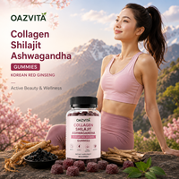 Compléments alimentaires en gommes OAZVITA à la marque privée, collagène, shilajit, racine d'ashwagandha, gommes au ginseng rouge coréen, favorisent la santé