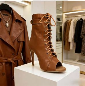 Botas de Baile <span class=keywords><strong>Latino</strong></span> Jazz Negras Sexys de 9.5cm, Zapatos de Tacón para Baile de Salón, Vals, Fiesta, Swing, Rendimiento de 7cm, 9.5cm, 11cm para Mujer - Product Image 4