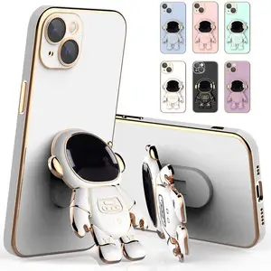 Coque en TPU souple avec motif d'astronautes pour iPhone, compatible modèles 14 Pro, 14, 13, 12 Pro Max, 3d, Design dernier cri