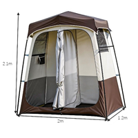 Tente de douche portable pop-up pour 2 personnes, cabine d'essayage extérieure, abri de toilette de camping, pliage instantané