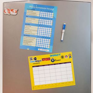 Tableau magnétique de planification pour réfrigérateur, impression personnalisée, tableau des tâches, calendrier magnétique, bloc-notes, tableau blanc en PVC écologique réutilisable - Product Image 1