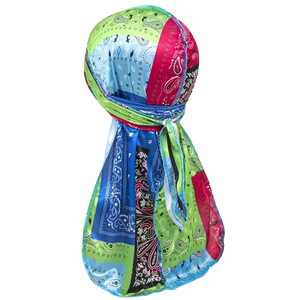 Durags en satin soyeux extra long avec logo personnalisé Durags au design léopard pour femmes et hommes pour l'extérieur - Product Image 2