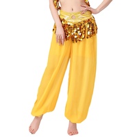Pantalon de danse orientale brillant pour femmes, pantalon en mousseline de soie à paillettes et franges, costume de danse classique en rayonne
